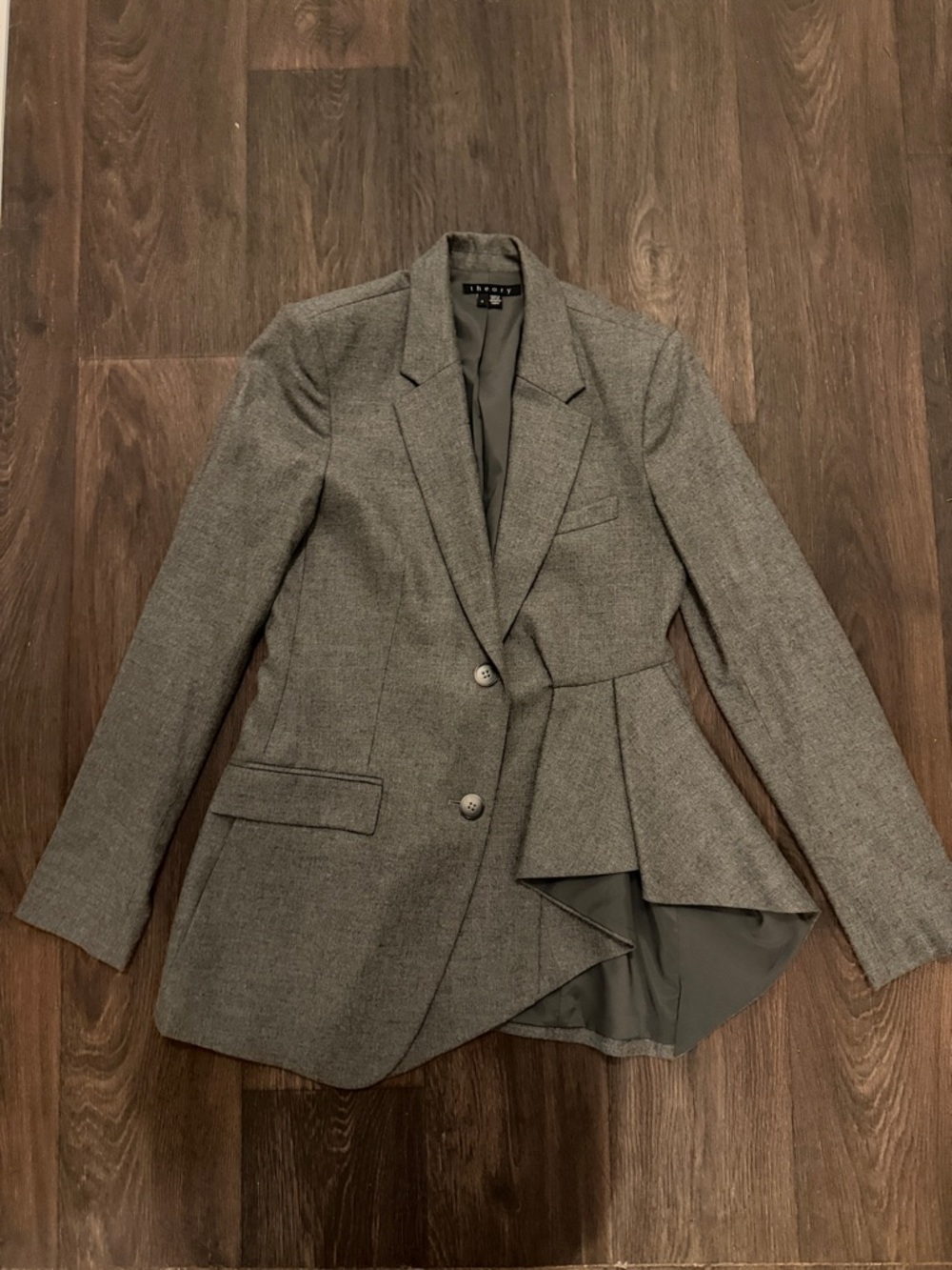 Theory Gray Women's Tailored Peplum Blazer
